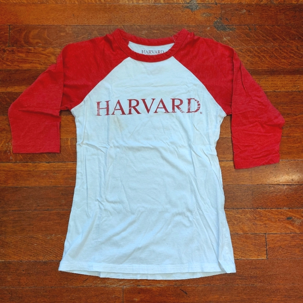 Harvard baseball style shirt